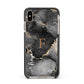 Black Marble Apple iPhone Xs Max Impact Case Black Edge on Gold Phone