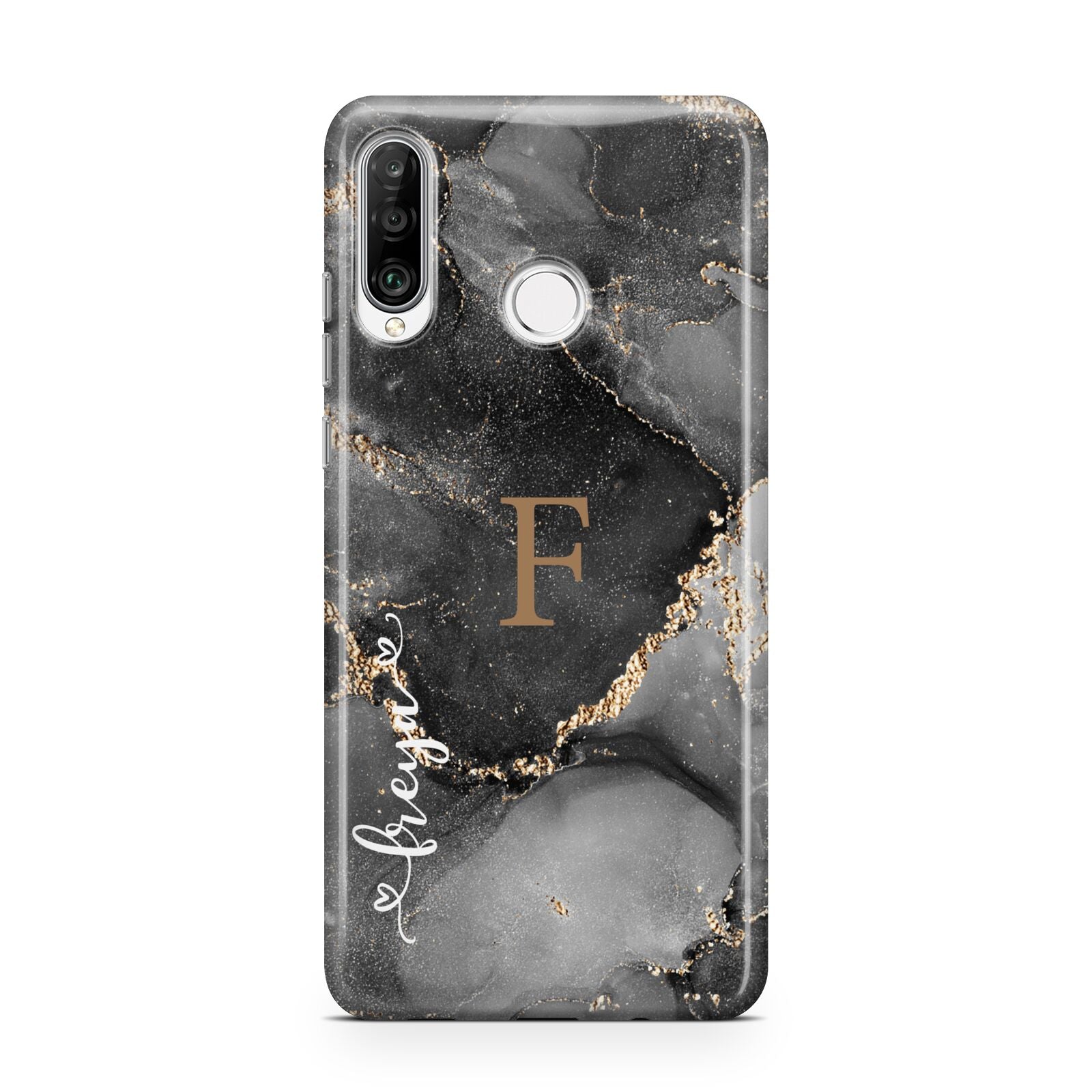 Black Marble Huawei P30 Lite Phone Case