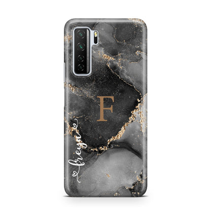 Black Marble Huawei P40 Lite 5G Phone Case