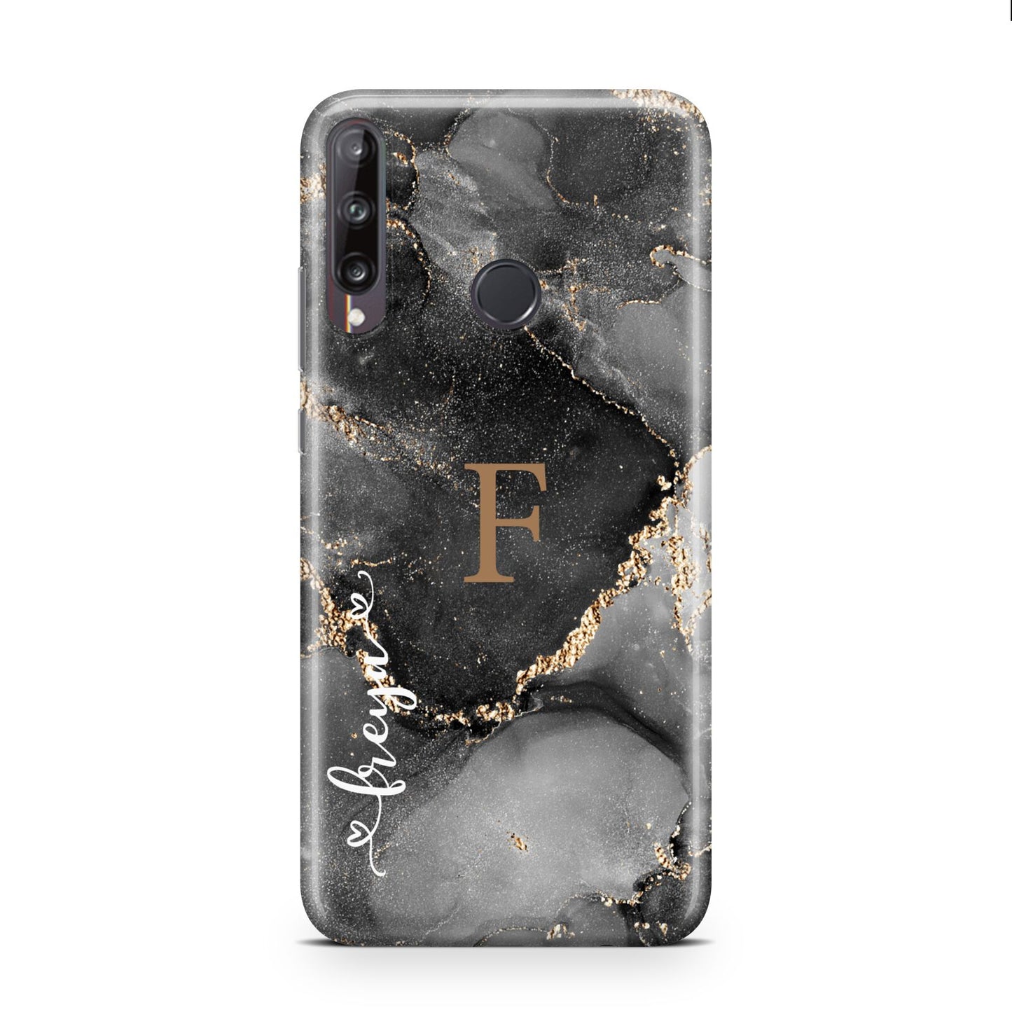 Black Marble Huawei P40 Lite E Phone Case