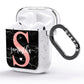 Black Marble Personalised Glitter Initial Name AirPods Glitter Case Side Image