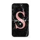 Black Marble Personalised Glitter Initial Name Apple iPhone 4s Case