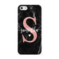 Black Marble Personalised Glitter Initial Name Apple iPhone 5 Case