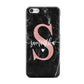 Black Marble Personalised Glitter Initial Name Apple iPhone 5c Case