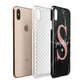 Black Marble Personalised Glitter Initial Name Apple iPhone Xs Max 3D Tough Case Expanded View
