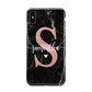 Black Marble Personalised Glitter Initial Name Apple iPhone Xs Max 3D Tough Case