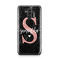 Black Marble Personalised Glitter Initial Name Huawei Mate 20 Lite