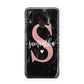 Black Marble Personalised Glitter Initial Name Huawei Y7 2019