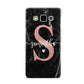 Black Marble Personalised Glitter Initial Name Samsung Galaxy A5 Case