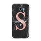 Black Marble Personalised Glitter Initial Name Samsung Galaxy A7 2017 Case