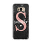Black Marble Personalised Glitter Initial Name Samsung Galaxy S8 Plus Case