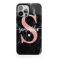 Black Marble Personalised Glitter Initial Name iPhone 13 Pro Max Full Wrap 3D Tough Case