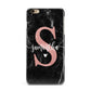 Black Marble Personalised Glitter Initial Name iPhone 6 Plus 3D Snap Case on Gold Phone