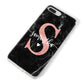 Black Marble Personalised Glitter Initial Name iPhone 8 Plus Bumper Case on Silver iPhone Alternative Image