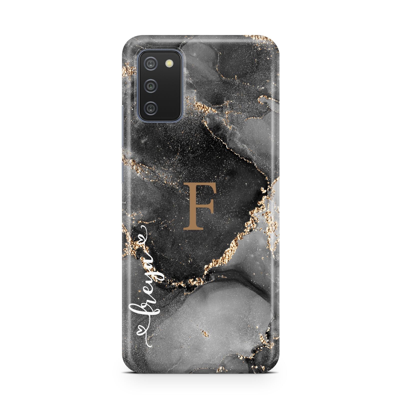Black Marble Samsung A02s Case