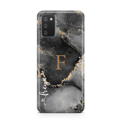 Black Marble Samsung A02s Case