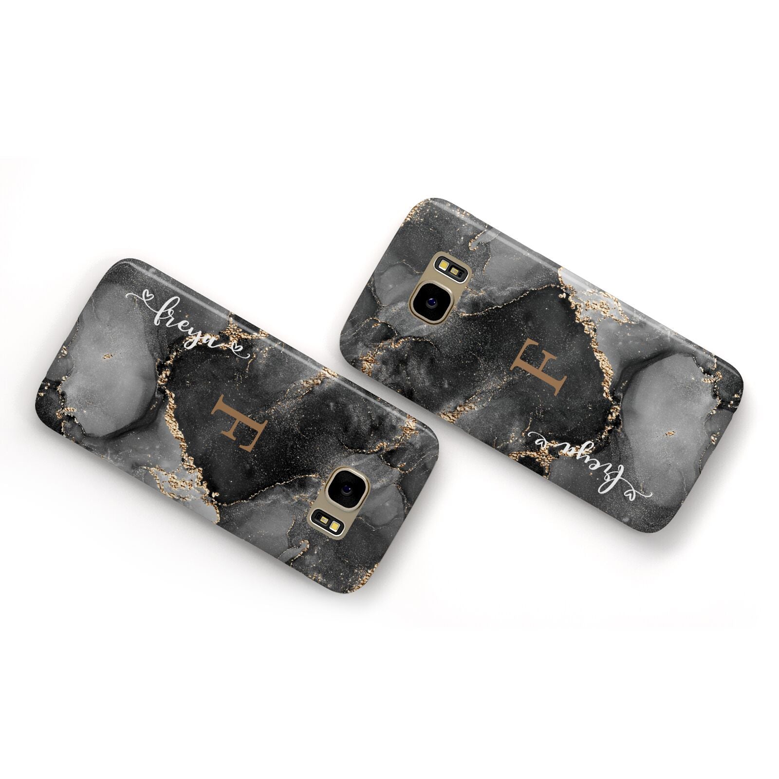 Black Marble Samsung Galaxy Case Flat Overview