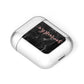 Black Marble Vertical Glitter Personalised Name AirPods Case Laid Flat