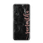 Black Marble Vertical Glitter Personalised Name Huawei Nova 6 Phone Case