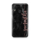 Black Marble Vertical Glitter Personalised Name Huawei P20 Lite Phone Case