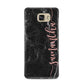 Black Marble Vertical Glitter Personalised Name Samsung Galaxy A5 2016 Case on gold phone