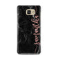 Black Marble Vertical Glitter Personalised Name Samsung Galaxy A7 2016 Case on gold phone
