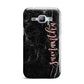 Black Marble Vertical Glitter Personalised Name Samsung Galaxy J1 2015 Case