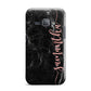 Black Marble Vertical Glitter Personalised Name Samsung Galaxy J1 2016 Case