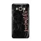 Black Marble Vertical Glitter Personalised Name Samsung Galaxy J7 2016 Case on gold phone
