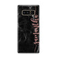 Black Marble Vertical Glitter Personalised Name Samsung Galaxy S8 Case