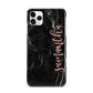 Black Marble Vertical Glitter Personalised Name iPhone 11 Pro Max 3D Snap Case