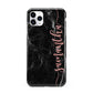 Black Marble Vertical Glitter Personalised Name iPhone 11 Pro Max 3D Tough Case