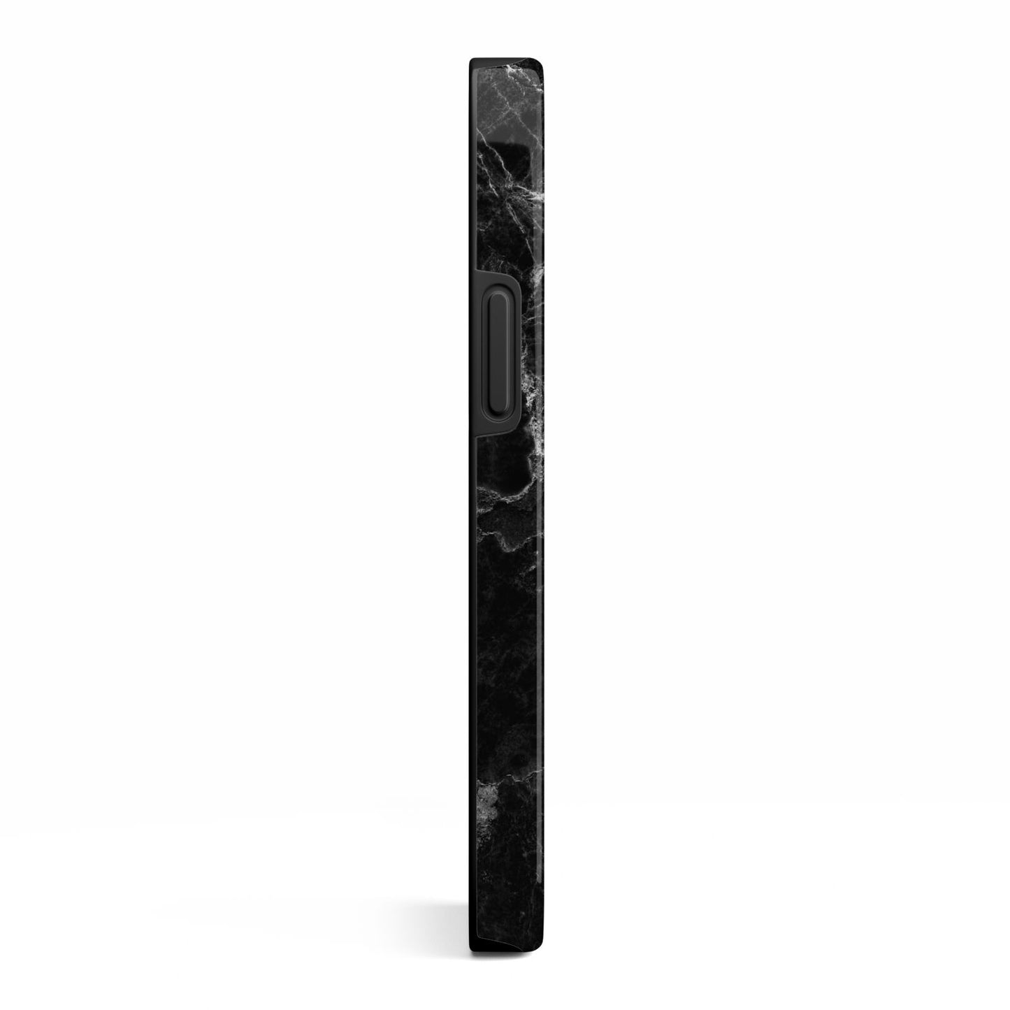 Black Marble Vertical Glitter Personalised Name iPhone 13 Mini Side Image 3D Tough Case