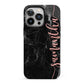 Black Marble Vertical Glitter Personalised Name iPhone 13 Pro Full Wrap 3D Tough Case