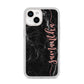 Black Marble Vertical Glitter Personalised Name iPhone 14 Glitter Tough Case Starlight