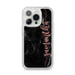 Black Marble Vertical Glitter Personalised Name iPhone 14 Pro Glitter Tough Case Silver
