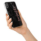 Black Marble Vertical Glitter Personalised Name iPhone X Bumper Case on Silver iPhone Alternative Image 2