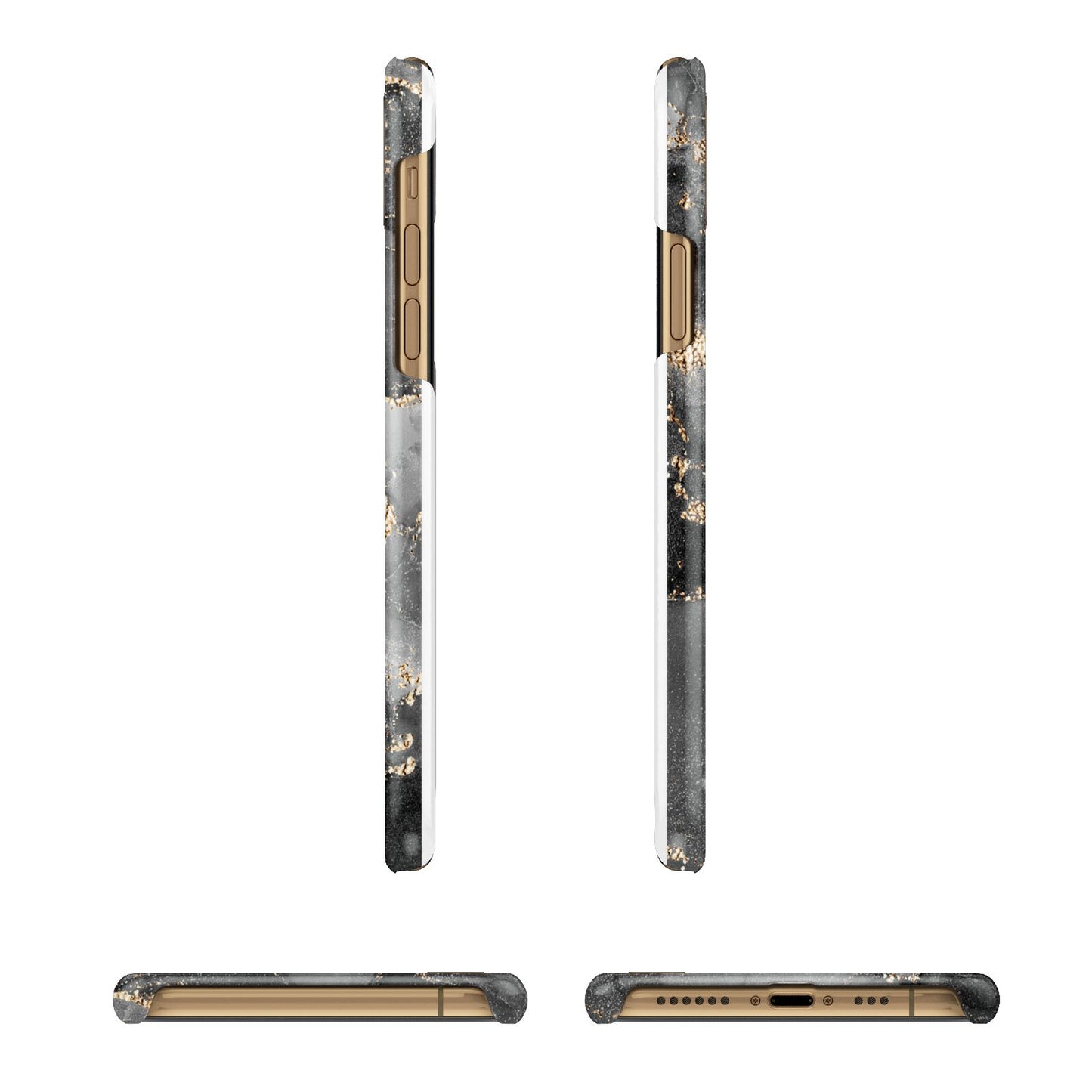 Black Marble iPhone 11 3D Snap Case Angle Images