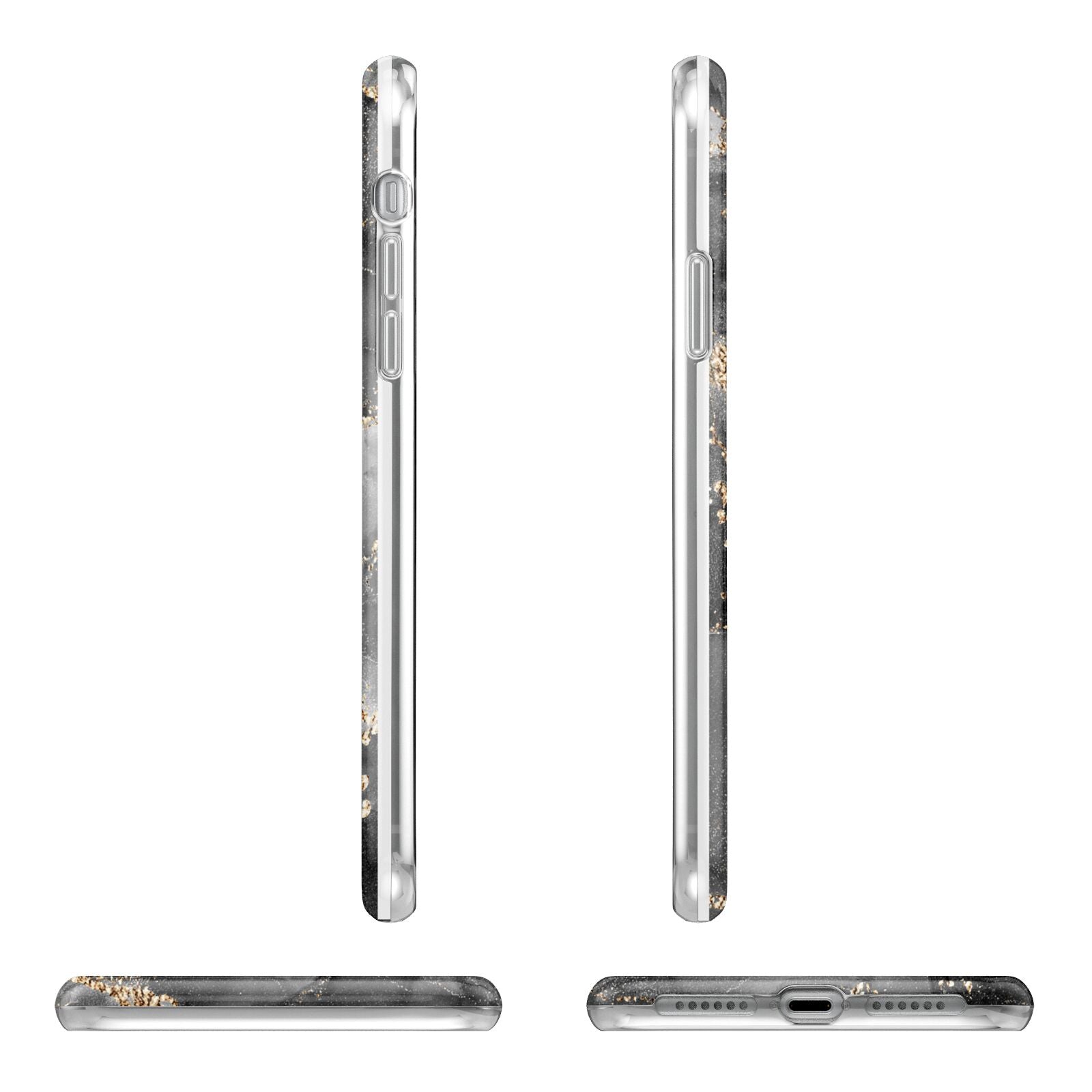 Black Marble iPhone 11 Pro 3D Tough Case Angle Images