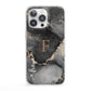 Black Marble iPhone 13 Pro Clear Bumper Case