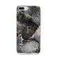 Black Marble iPhone 8 Plus Bumper Case on Silver iPhone