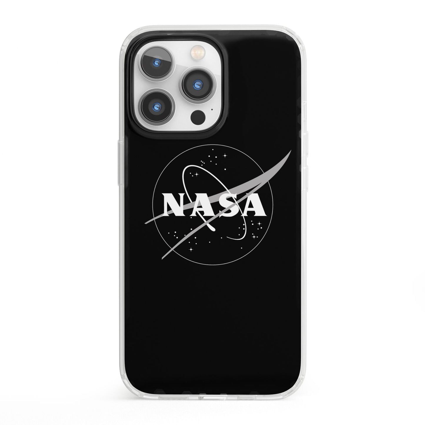 Black NASA Meatball iPhone 13 Pro Clear Bumper Case