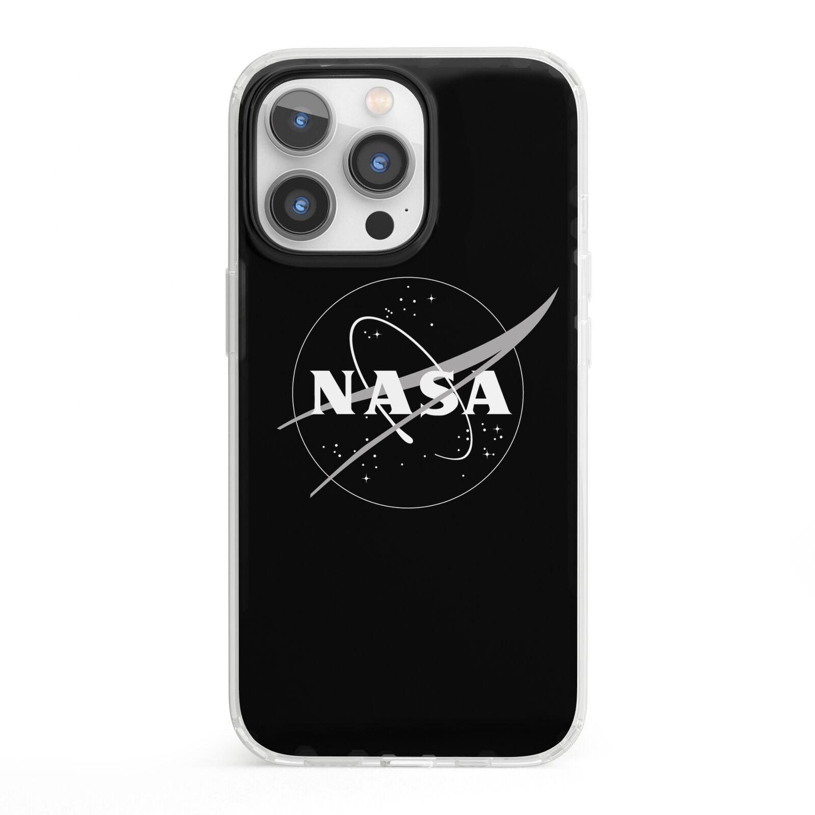 Black NASA Meatball iPhone 13 Pro Clear Bumper Case