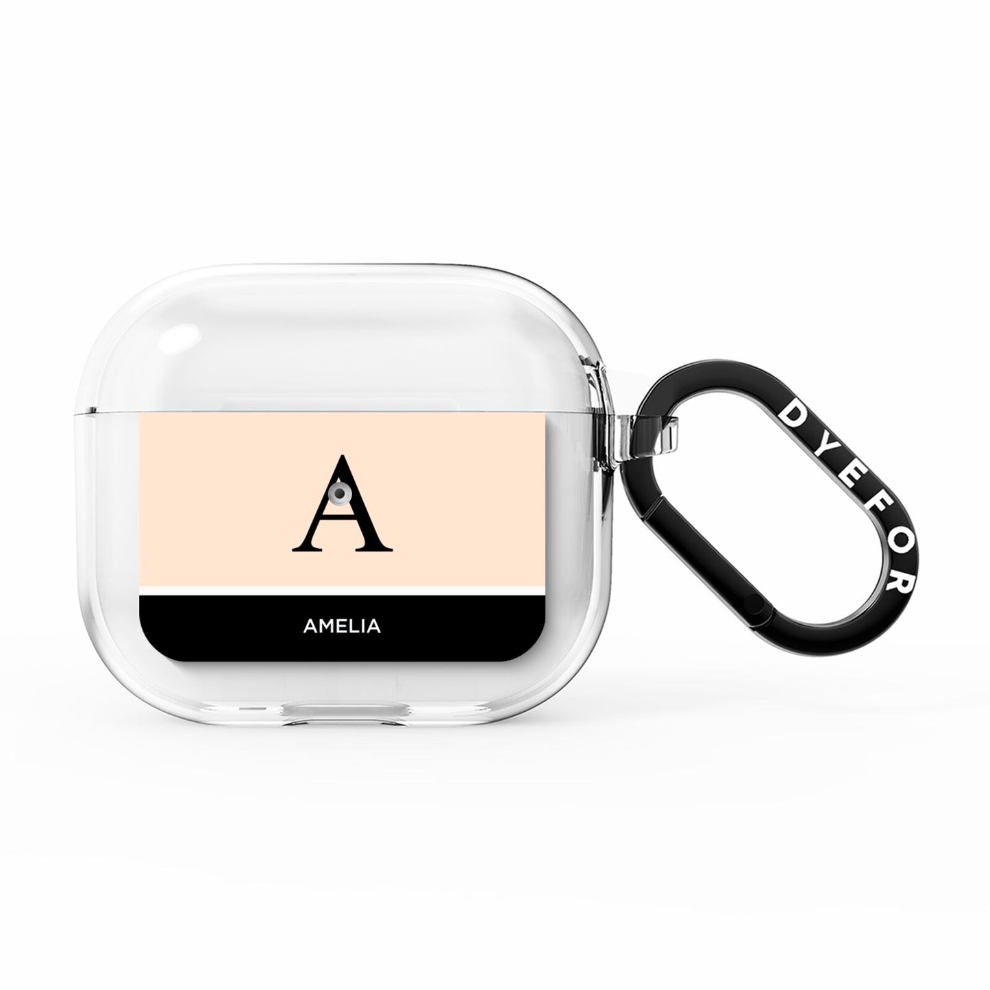 Black Neutral Personalised Initial AirPods Clear Case 3rd Gen