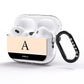 Black Neutral Personalised Initial AirPods Pro Glitter Case Side Image
