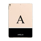 Black Neutral Personalised Initial Apple iPad Gold Case