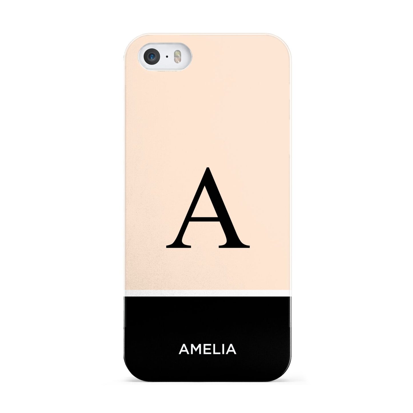 Black Neutral Personalised Initial Apple iPhone 5 Case