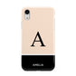 Black Neutral Personalised Initial Apple iPhone XR White 3D Tough Case
