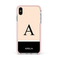 Black Neutral Personalised Initial Apple iPhone Xs Max Impact Case Pink Edge on Silver Phone