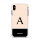 Black Neutral Personalised Initial Apple iPhone Xs Max Impact Case White Edge on Black Phone